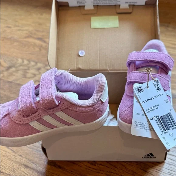 Adidas Kids Pink Court Skateboard Sneakers - Picture 4 of 6